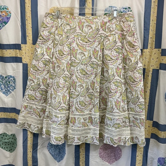 Oscar de la Renta Dresses & Skirts - Oscar de la Renta Paisley Lace Tiered Skirt Women's Size 12 Romantic Cottagecore